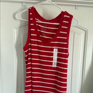 Red and White Striped Tank Top, new with tag size large